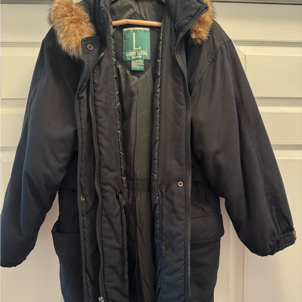 Larry Levine Vintage Fur Trimmed Parka Winter Jacket
